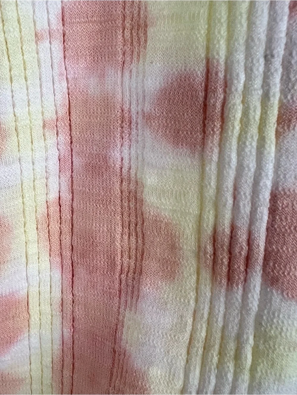 NWT Free People Big Sur Ribbed Knit Tie Dye Long Sleeve Top Pink Rose Size S